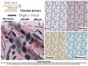 Leaves Viscose Spandex Jersey fabric - 5096