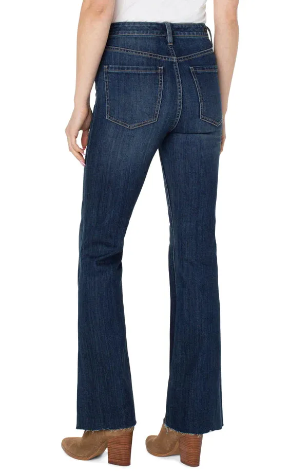 Liverpool Hannah High Super Flare Jeans w/ Fray Hem