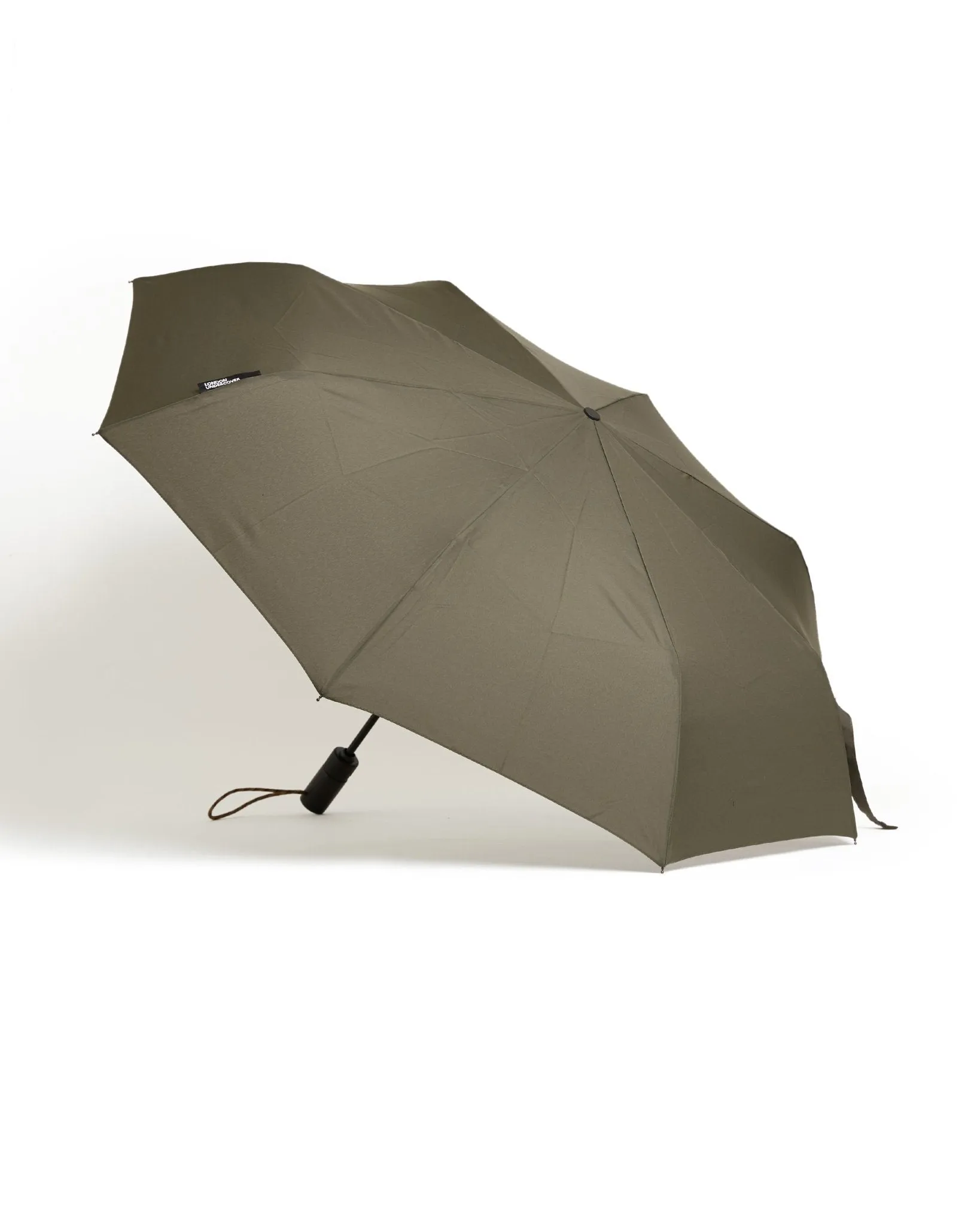 London Undercover Auto Push Button Compact Umbrella: Olive