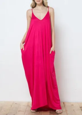 Love In Full Length Harem Maxi Dress (Magenta) D5883