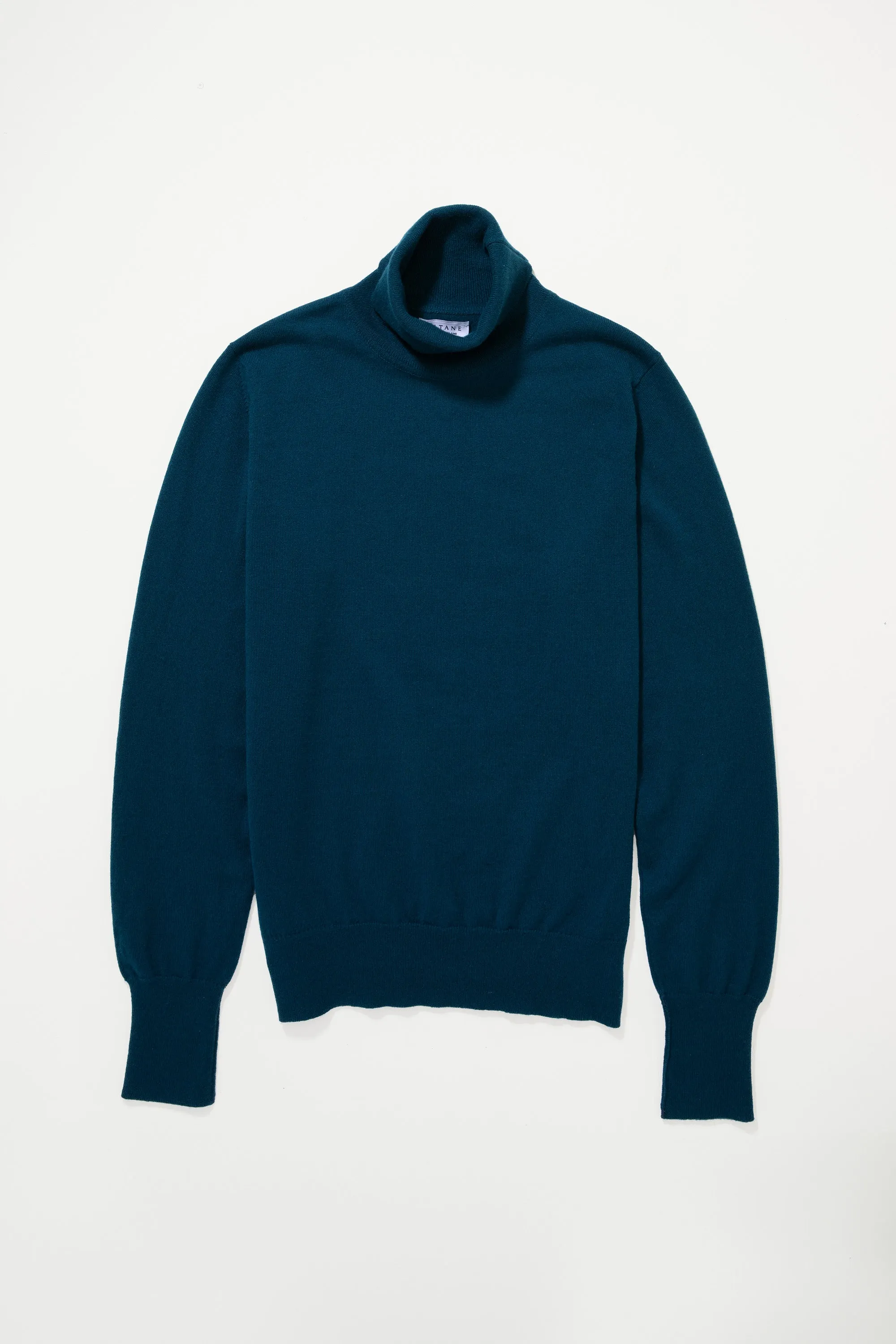 Made in Scotland Oxton Cashmere Roll Neck - Petrol Blue