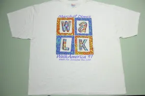 March of Dimes 1997 Walk America Vintage 90's Hanes Fund Raise T-Shirt