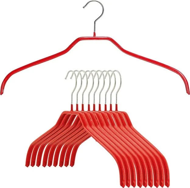 MAWA Silhouette Series, Non-Slip Space Saving Clothes Hanger for Shirts and Dresses, Set of 10 Style 41/F