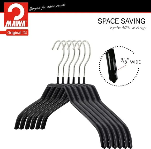 MAWA Silhouette Series, Non-Slip Space Saving Clothes Hanger for Shirts and Dresses, Set of 10 Style 41/F