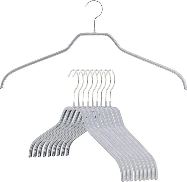 MAWA Silhouette Series, Non-Slip Space Saving Clothes Hanger for Shirts and Dresses, Set of 10 Style 41/F