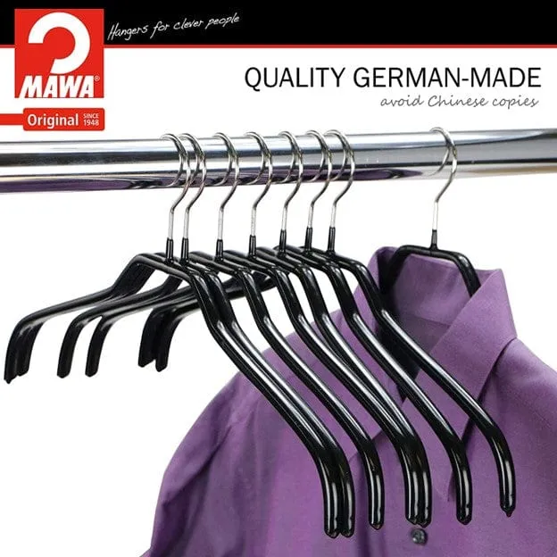 MAWA Silhouette Series, Non-Slip Space Saving Clothes Hanger for Shirts and Dresses, Set of 10 Style 41/F