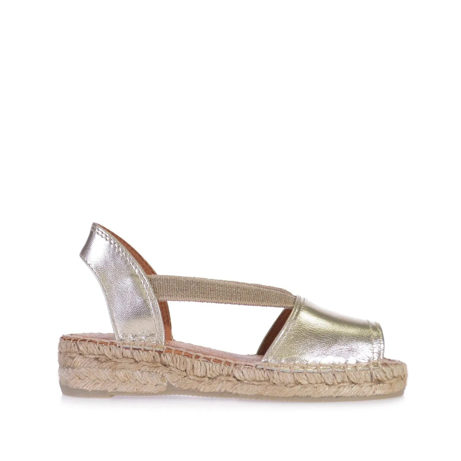 Metallic Leather Wedge Espadrille for Kids - Eli-P