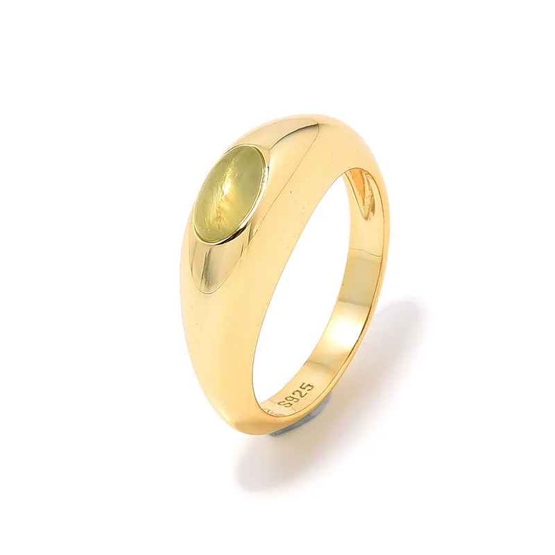 Natural Crystal & Green Peridot Ring