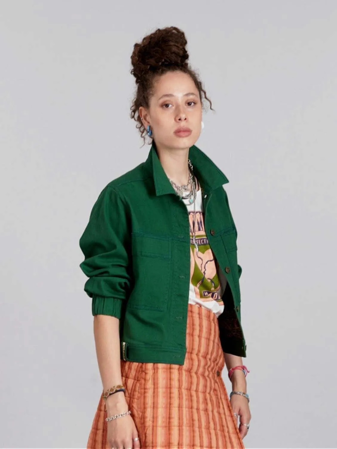 Neptune Cotton Jacket | Forest Green