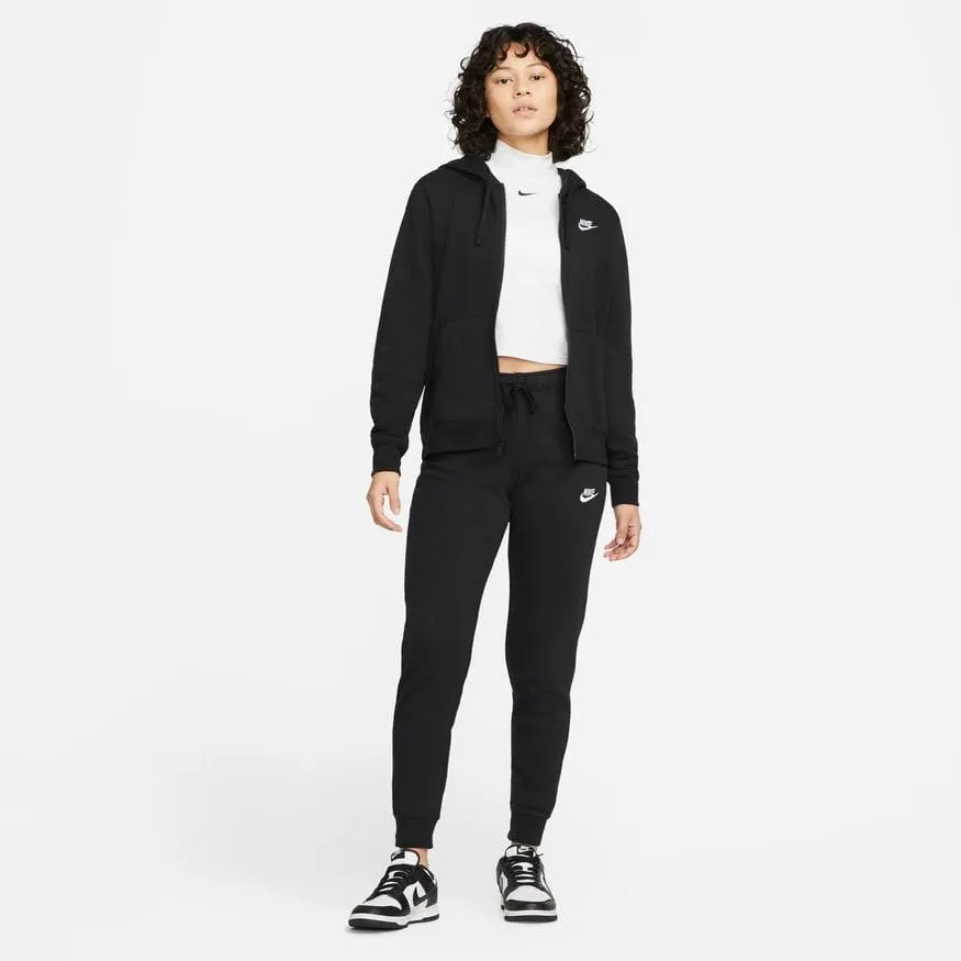 NIKE WOMEN'S SPORTSWEAR CLUB FLEECE BLACK FULL-ZIP JACKET