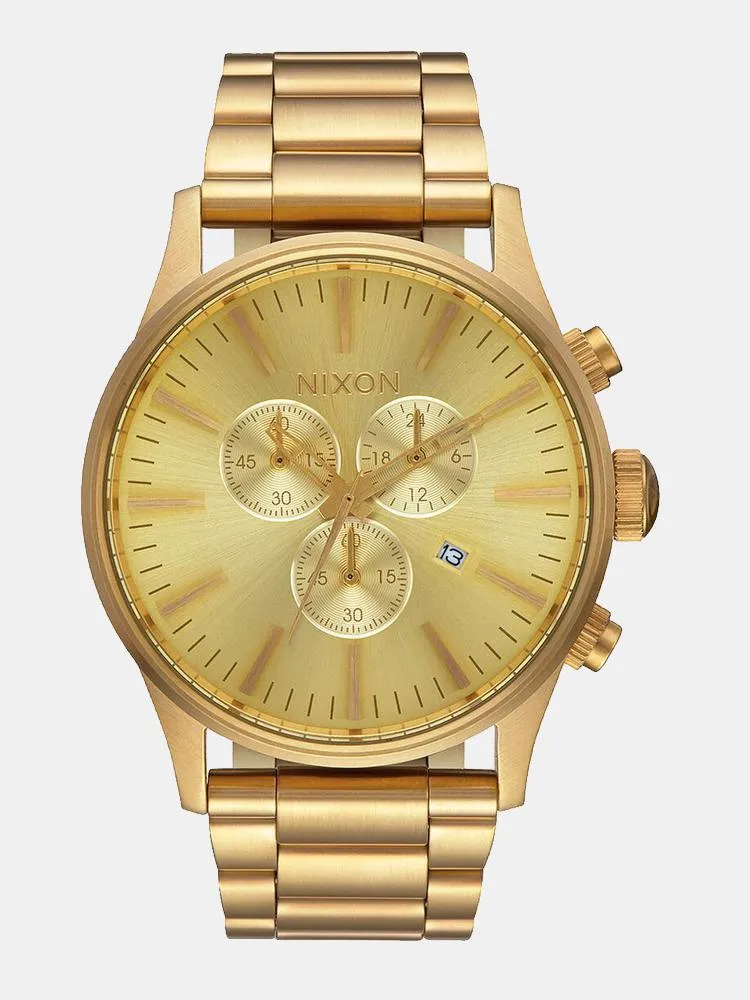 Nixon Sentry Chrono Watch - All Gold