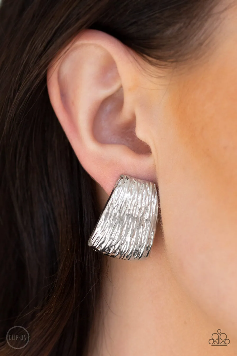 Paparazzi Accessories  - Superstar Shimmer #E91 Peg - Silver Earring