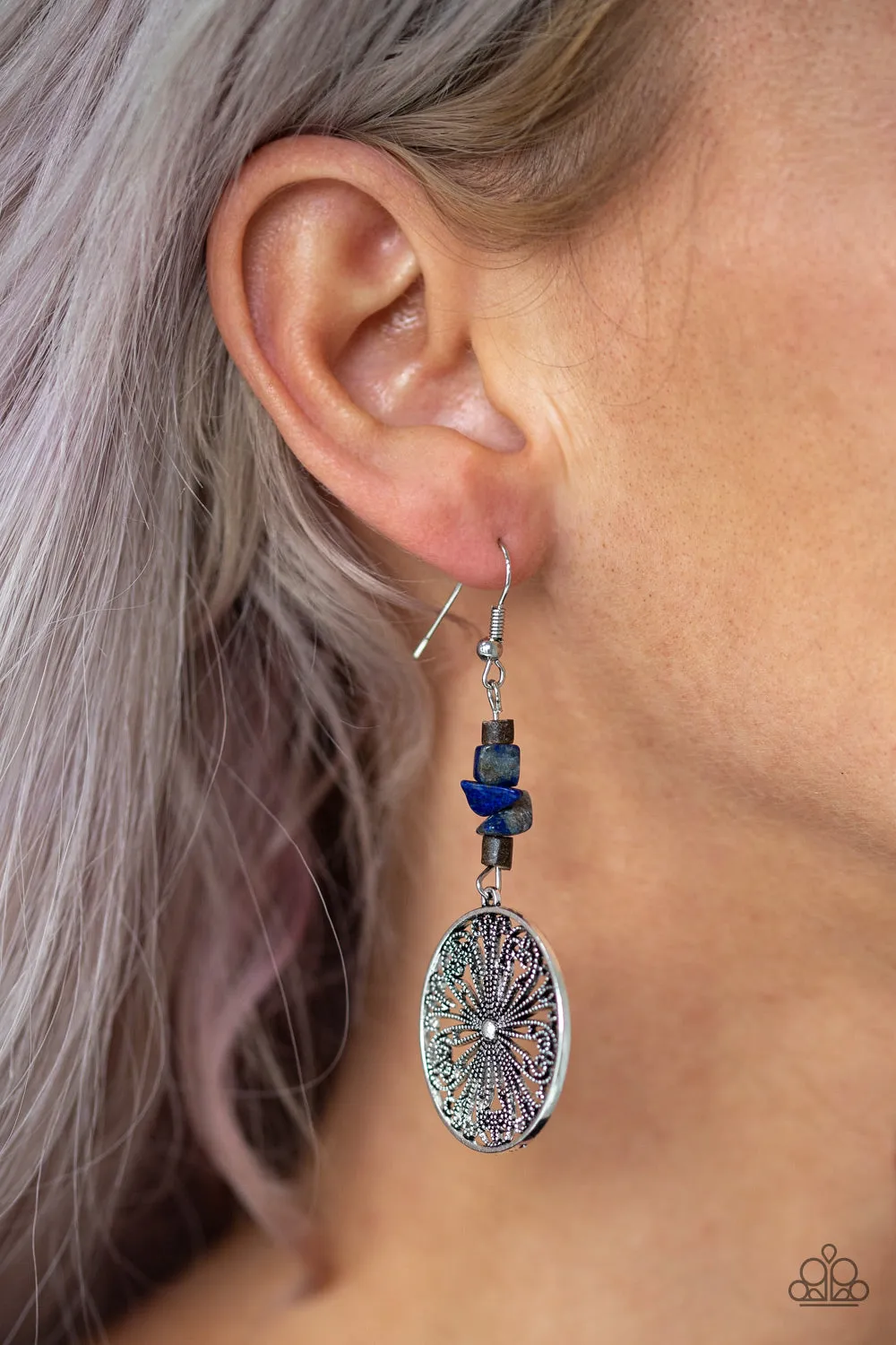 Paparazzi Adobe Dweller - Blue Earrings