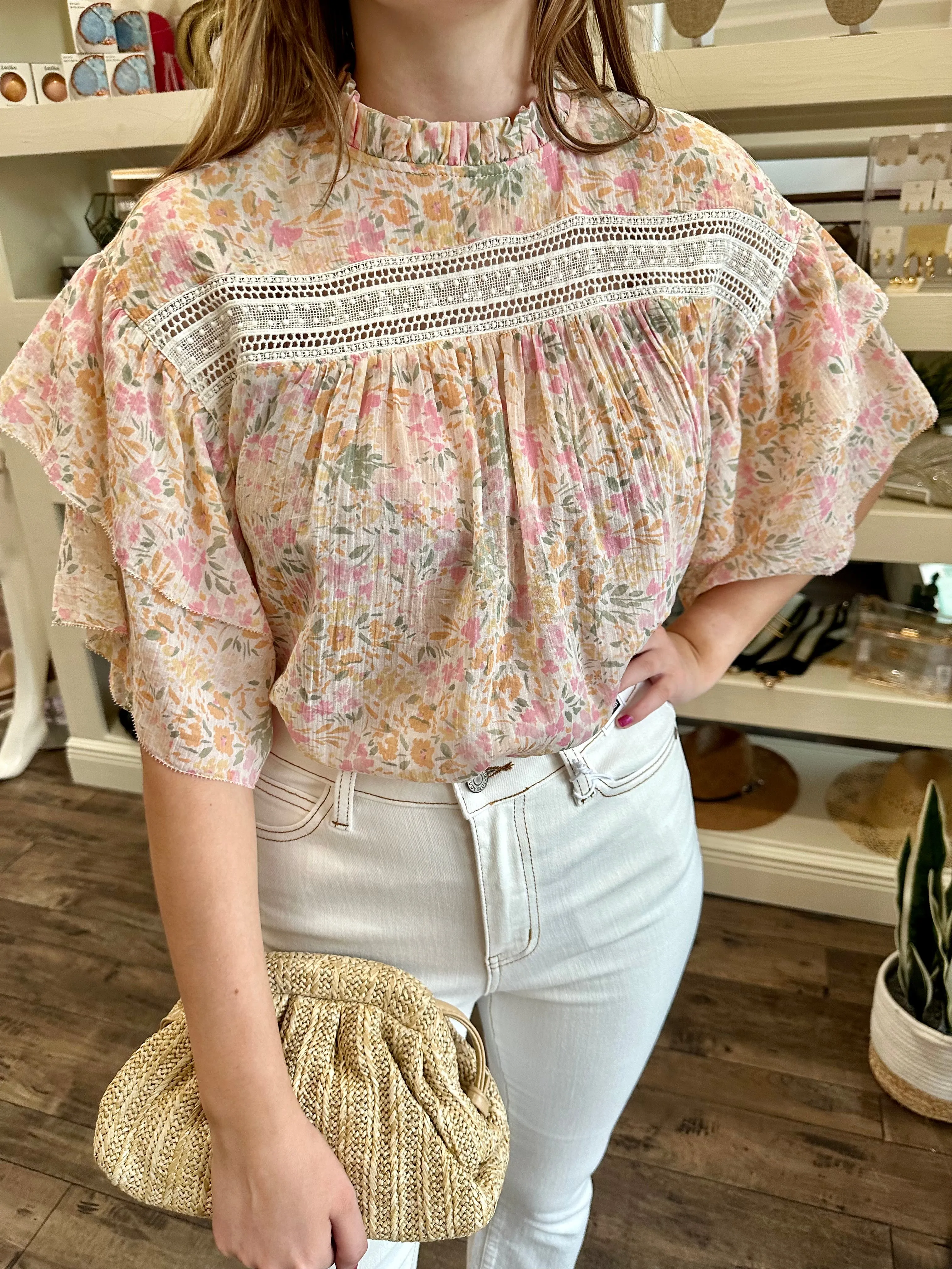 Pastel Floral Crochet Top