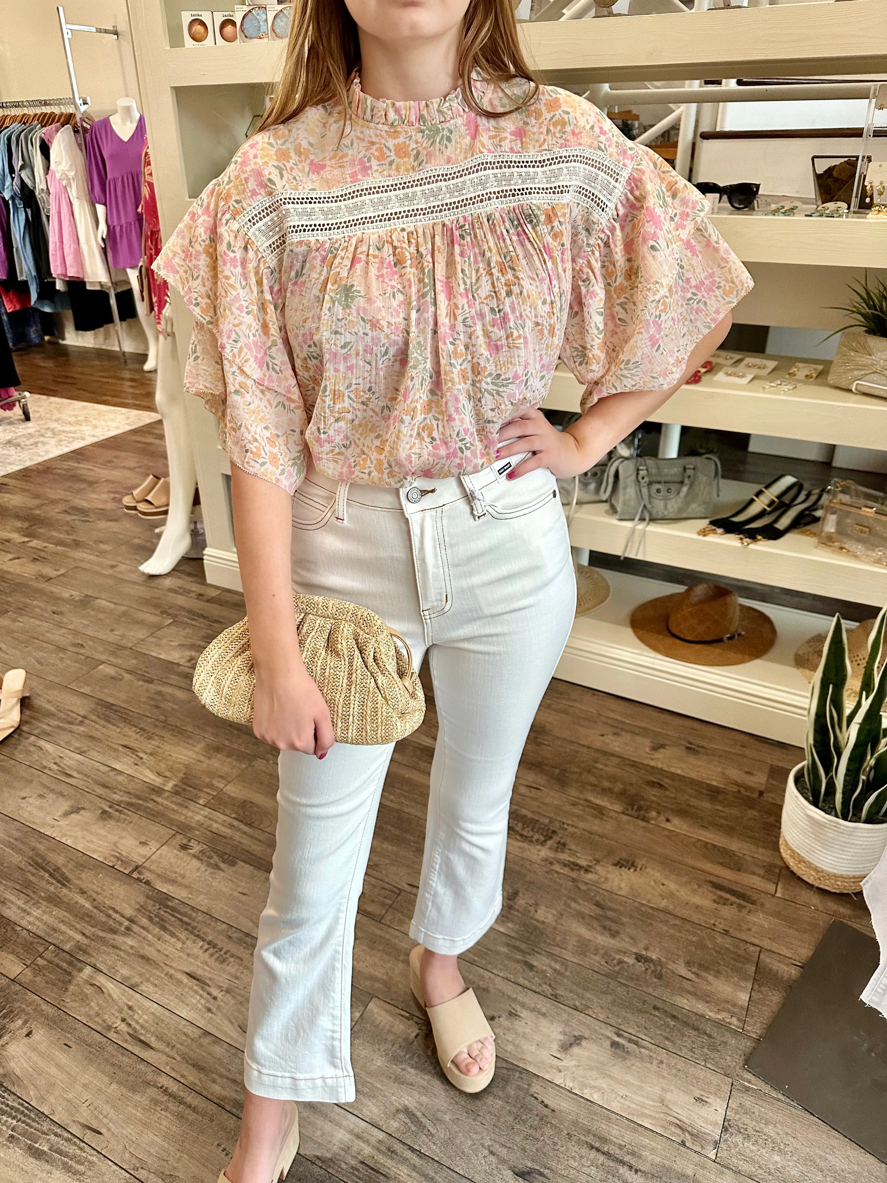 Pastel Floral Crochet Top