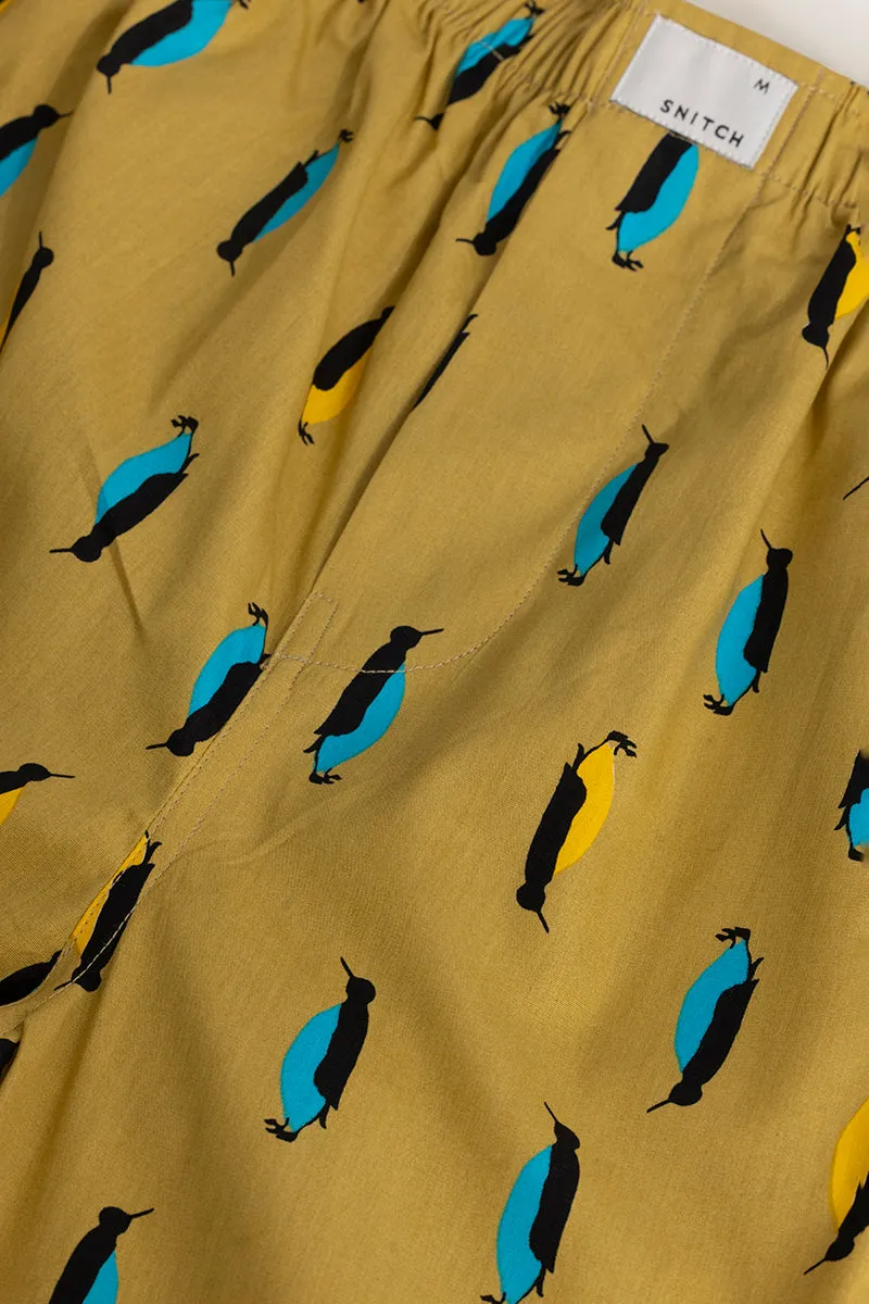 Penquin Print Yellow Pyjama