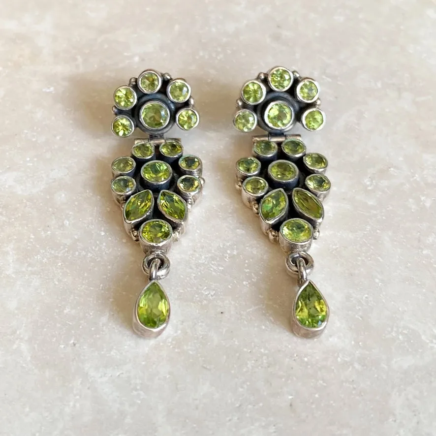 Peridot Statement Earrings - Antoinette