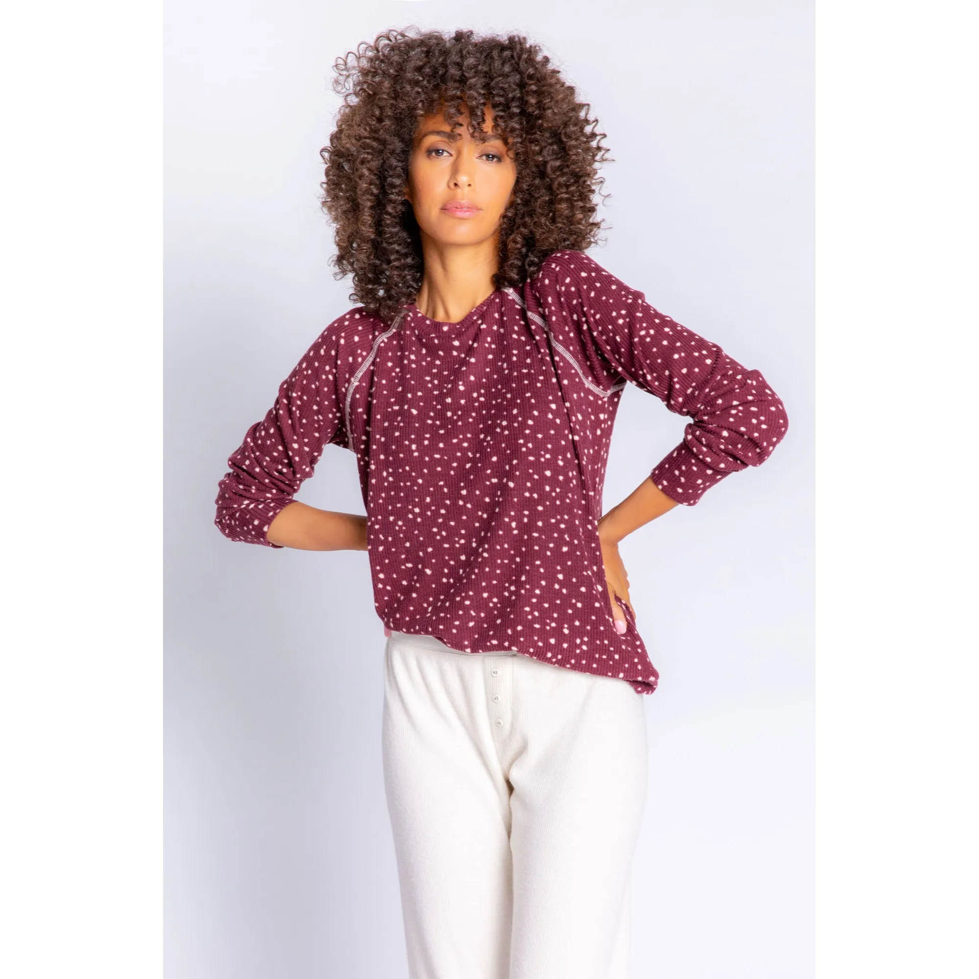 PJ Salvage Women's My Friend Spot Top - PORT