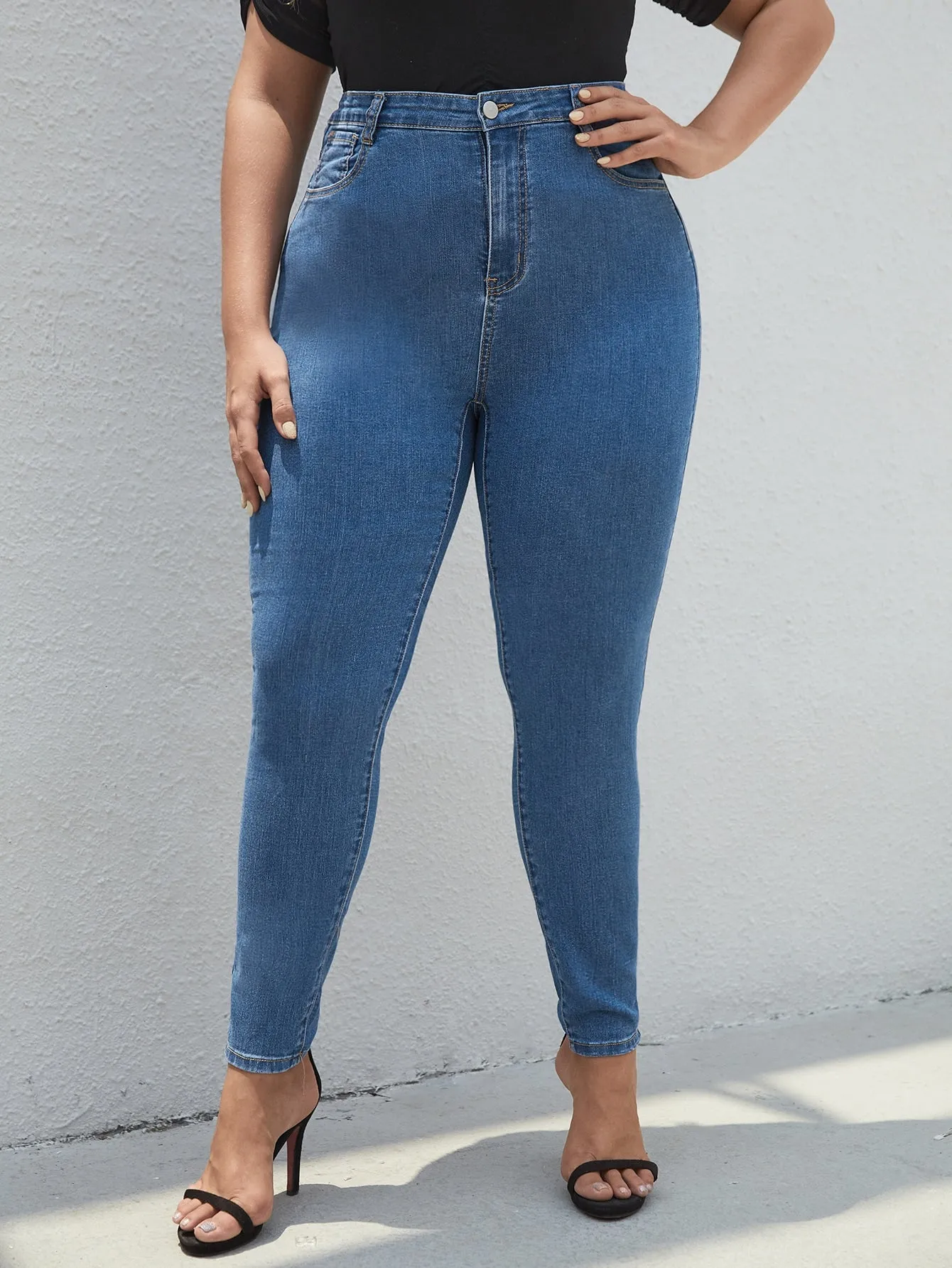 Plus High Waist Skinny Jeans