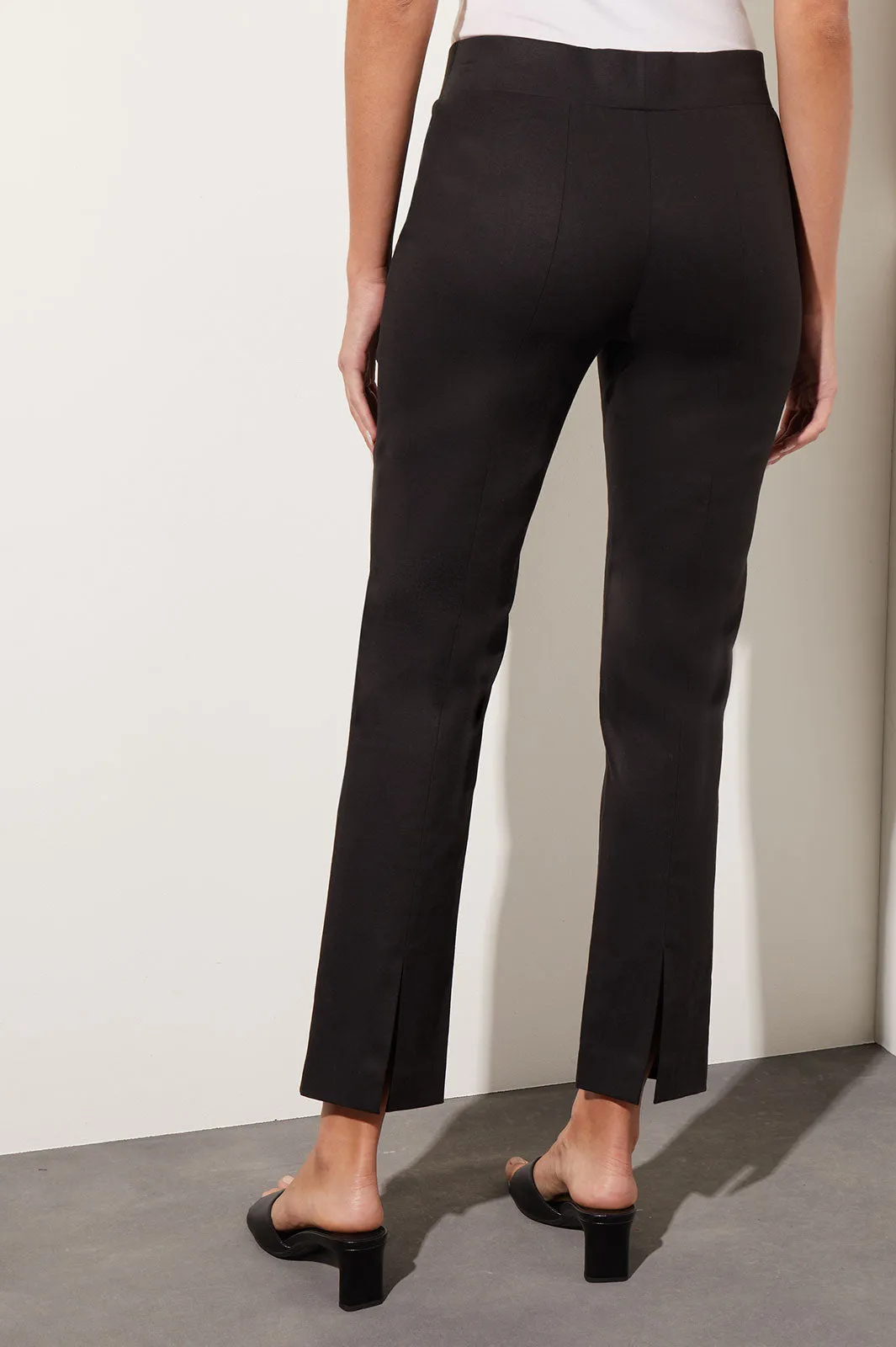 Plus Size Stretch Cotton Tencel Straight-Leg Pants