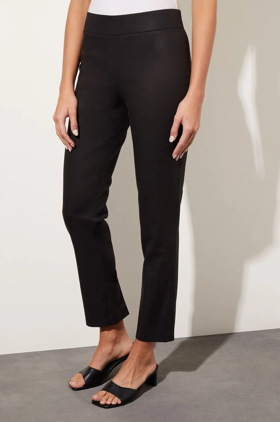 Plus Size Stretch Cotton Tencel Straight-Leg Pants