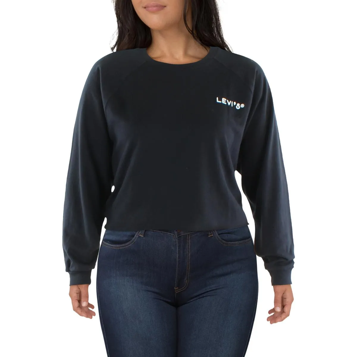 Plus Womens Cotton Logo Pullover Top