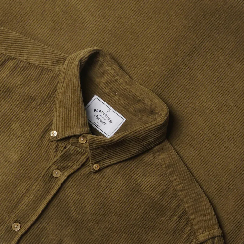 PORTUGUESE FLANNEL Lobo Olive Corduroy Shirt