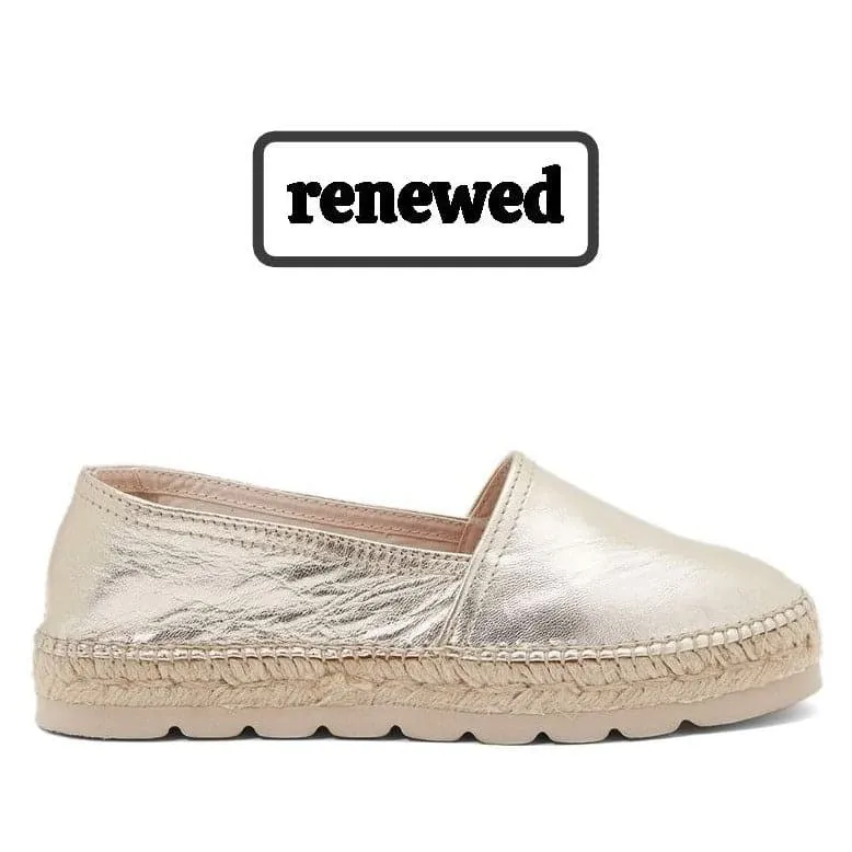 Renewed Closed Toe Leather Espadrilles for Women - Alma-P