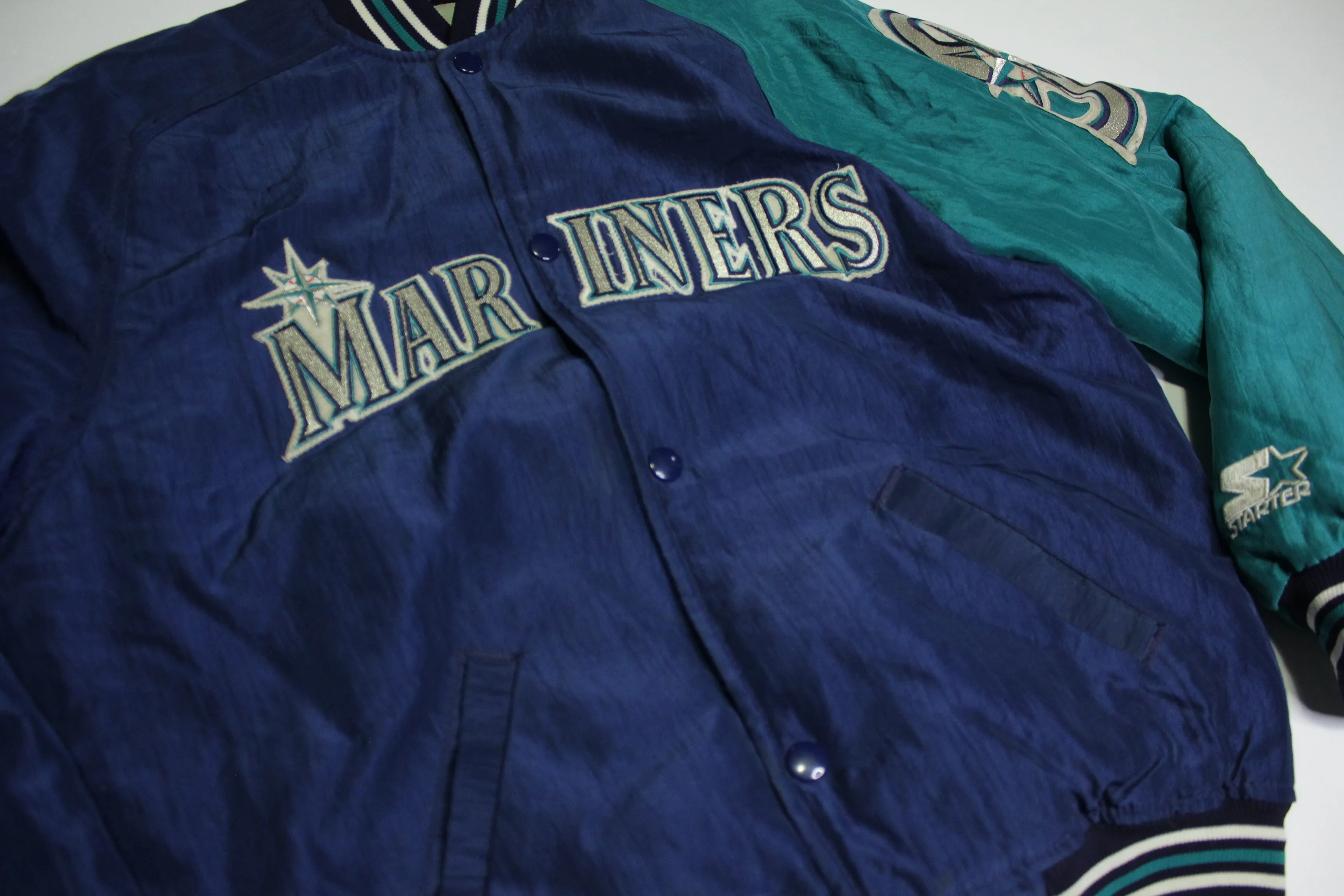 Seattle Mariners Vintage Diamond Collection Made in USA 90's Big Patch Starter Jacket