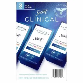 Secret Clinical Invisible Solid Antiperspirant, Light & Fresh, 1.6 Oz - 3 Pack