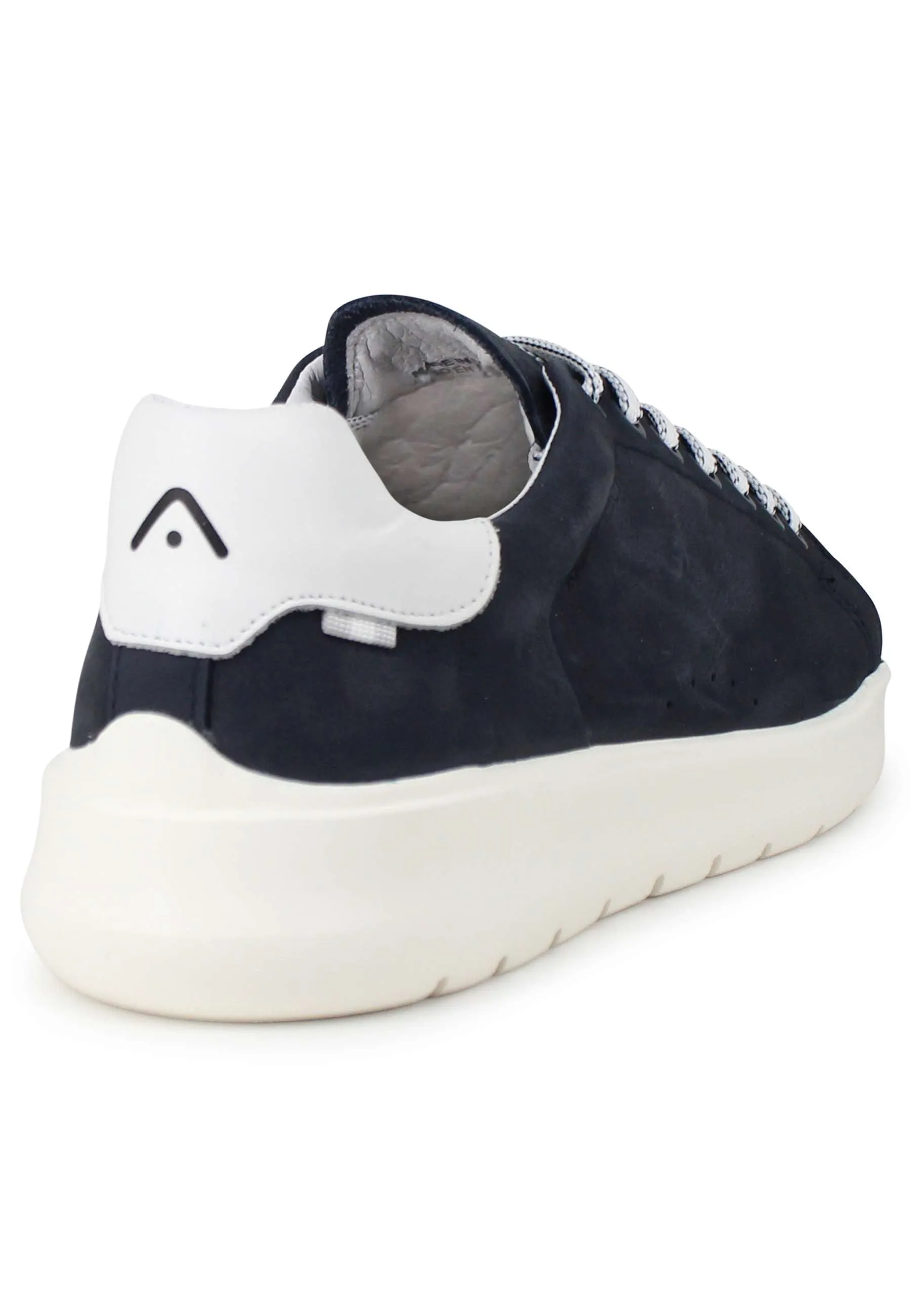 Sneakers uomo Hover in nabuk blu con suola alta in gomma