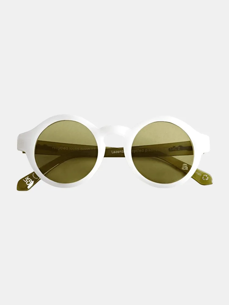 Szade Lazenby Sunglasses - Bleach White / Charred Olive / Caper