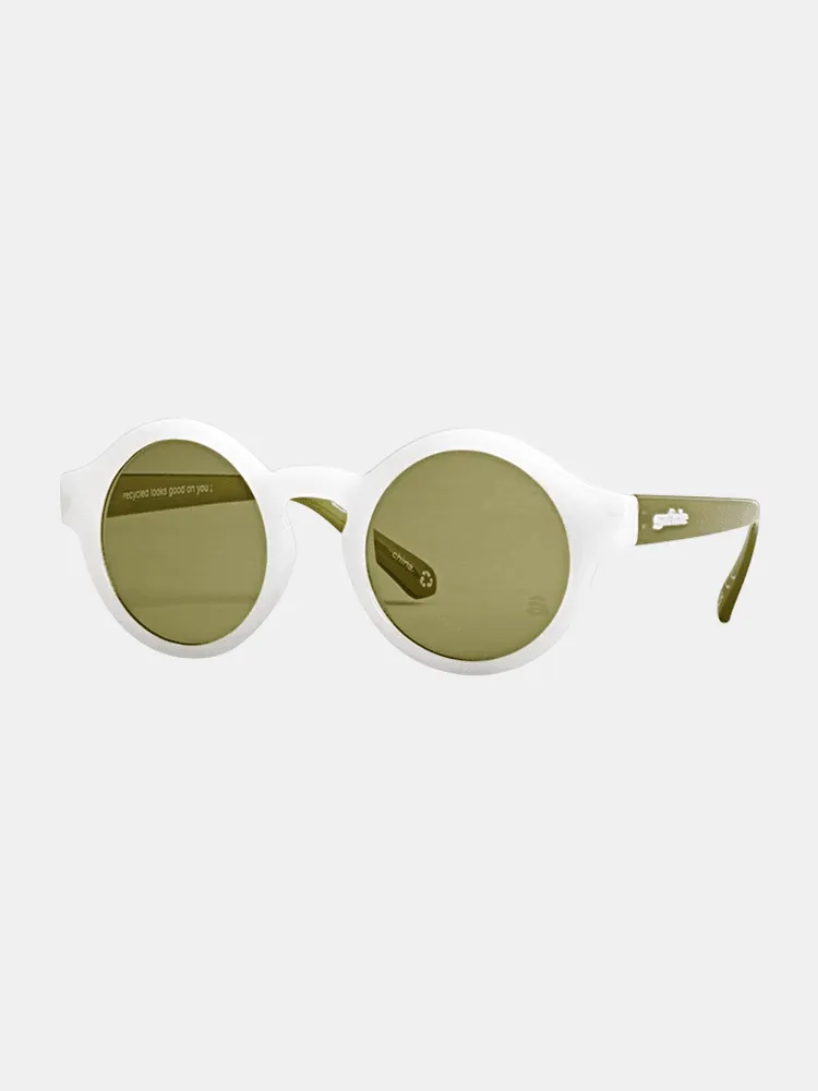 Szade Lazenby Sunglasses - Bleach White / Charred Olive / Caper