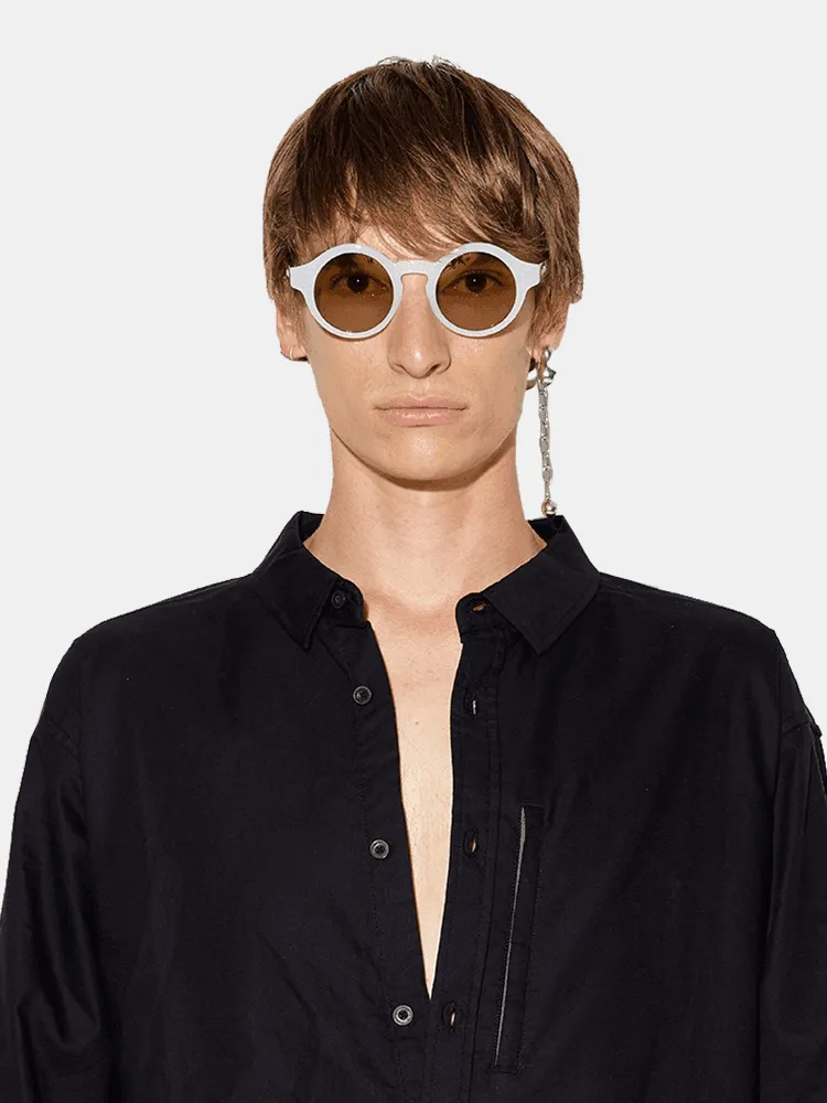 Szade Lazenby Sunglasses - Bleach White / Charred Olive / Caper