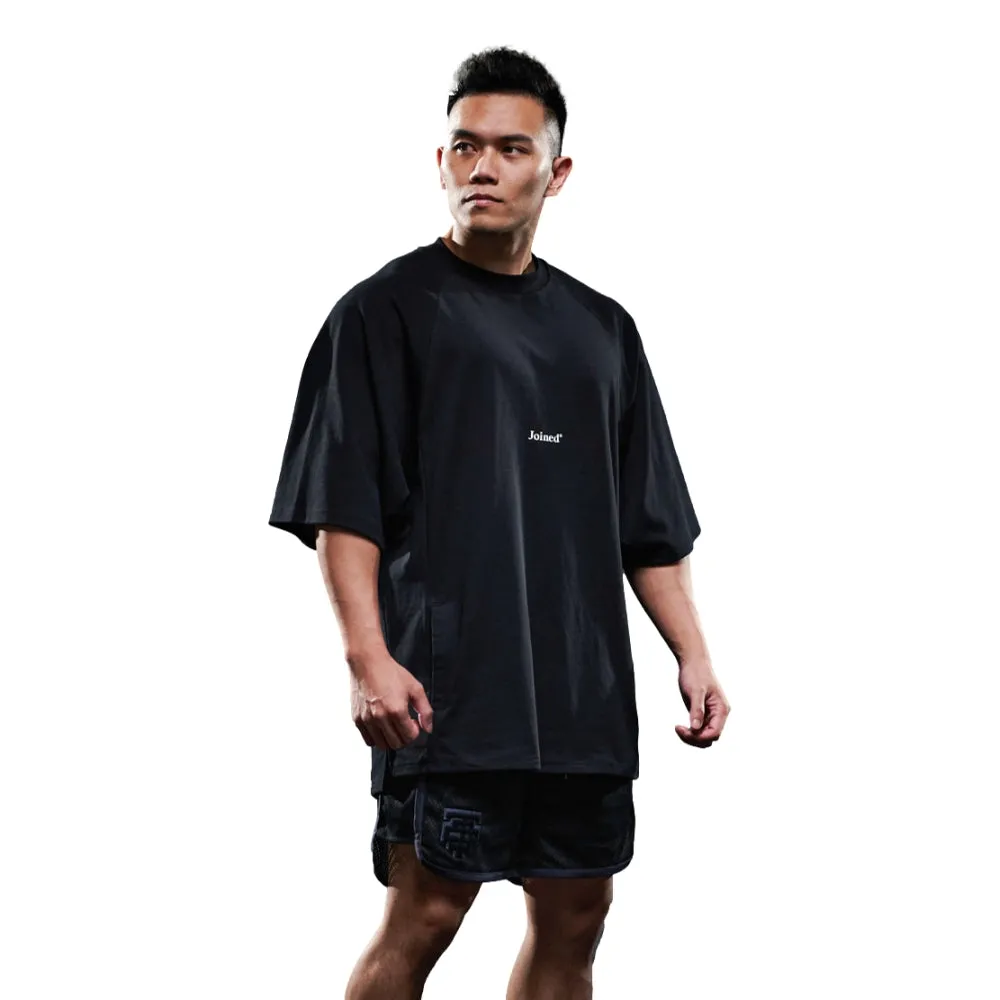 TEAMJOINED JOINED RAGLAN EXTRA OVERSIZED CREW-BLACK