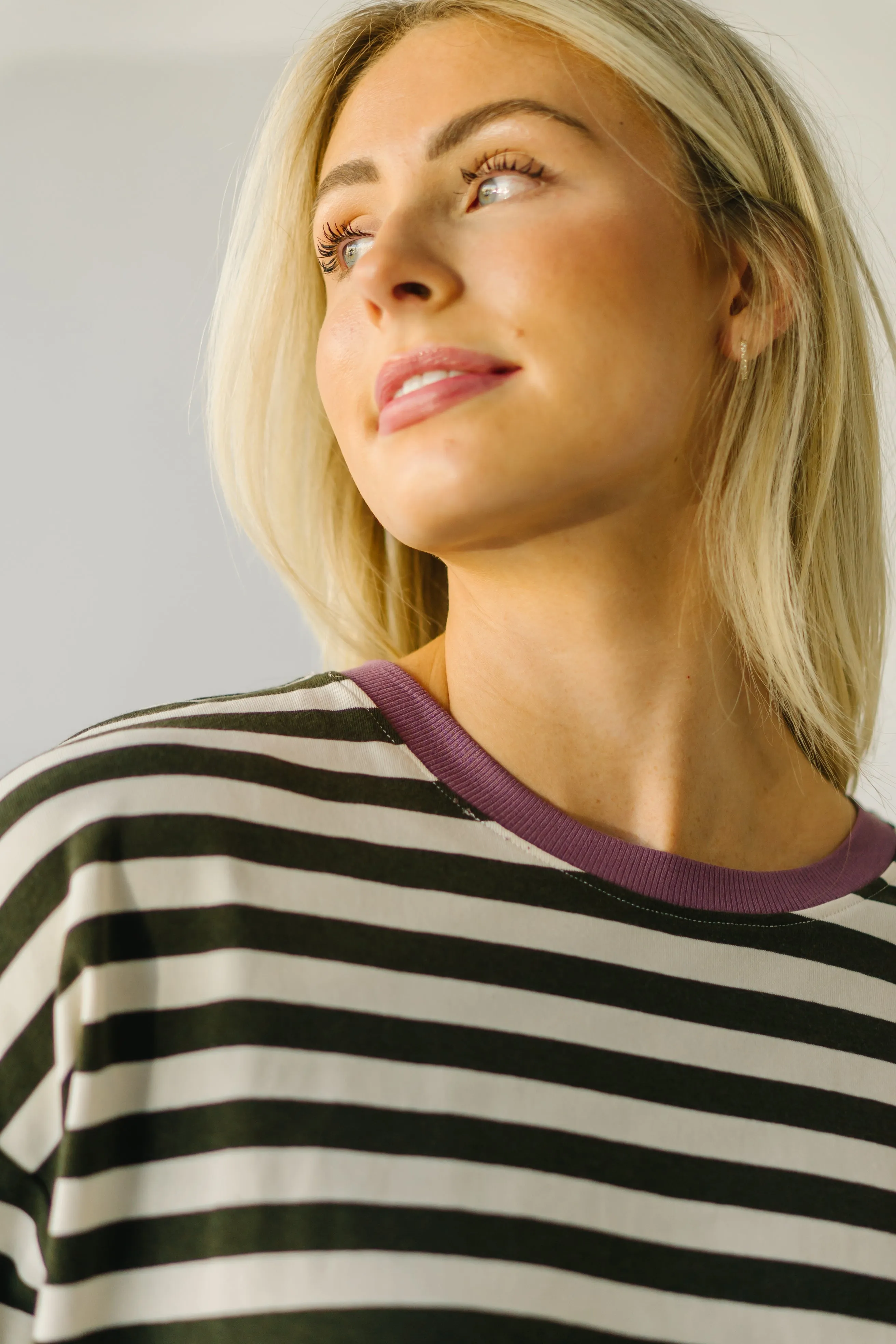 The Janson Oversized Tee in Olive Stripe