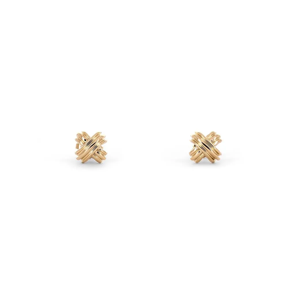 Tiffany & Co. Signature 'X' Stud Earrings, 8mm - Yellow Gold