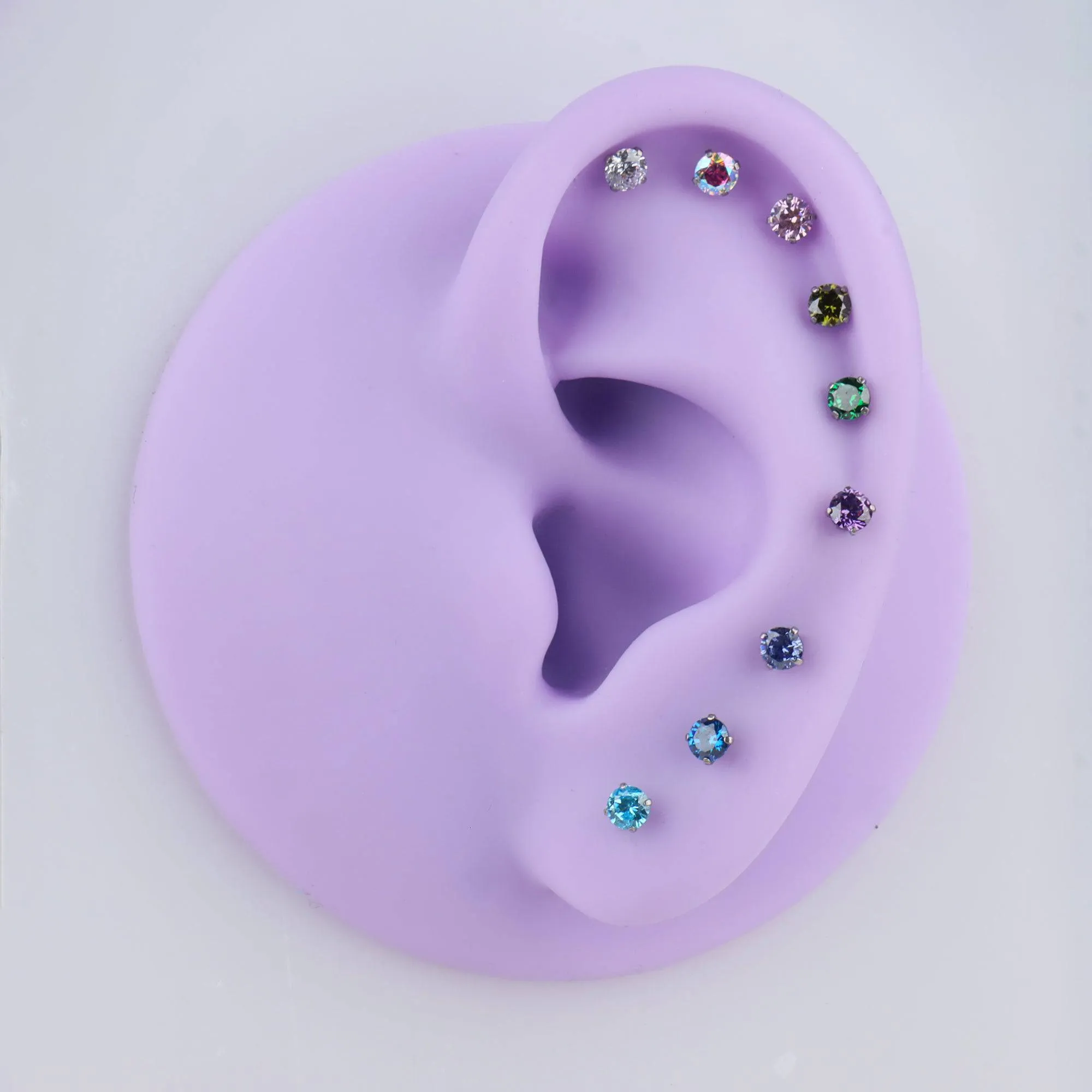 Titanium Gemstones Stud