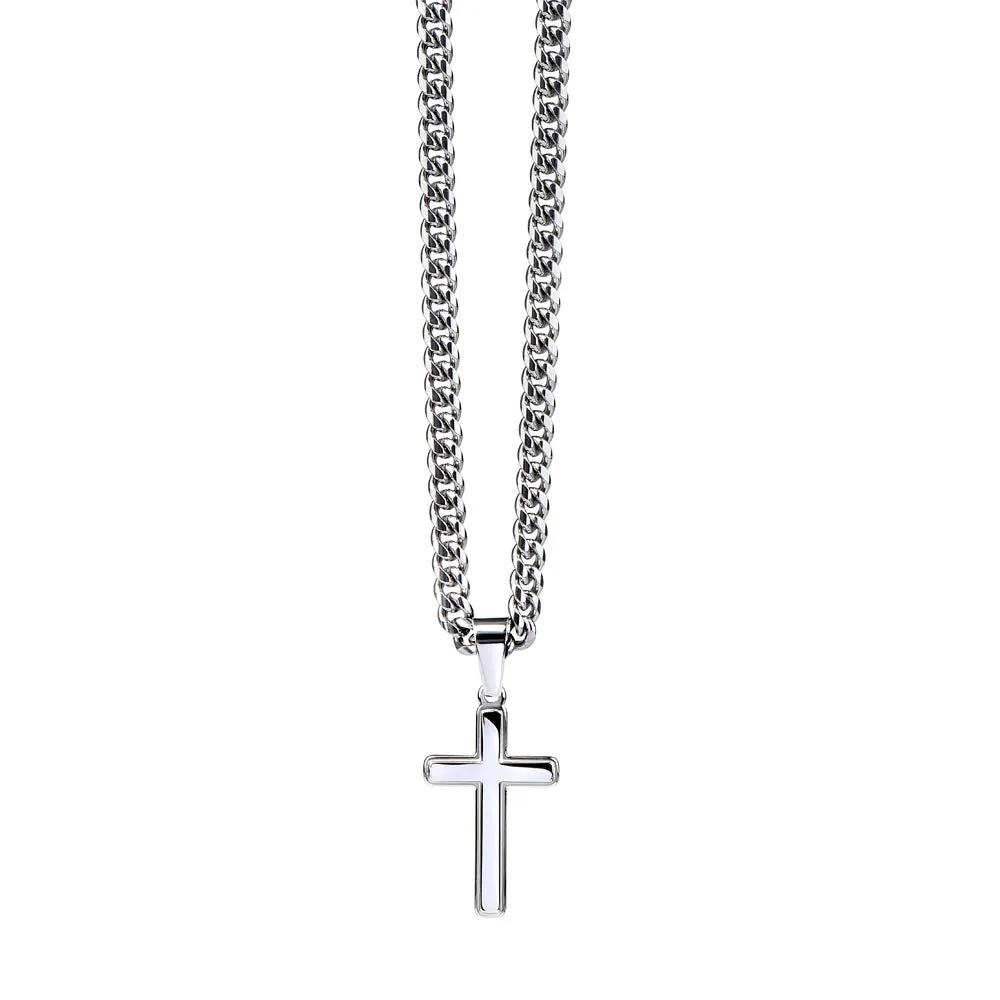 To My Man - I love you with every ounce Artisan Cross on Cuban Link Chain