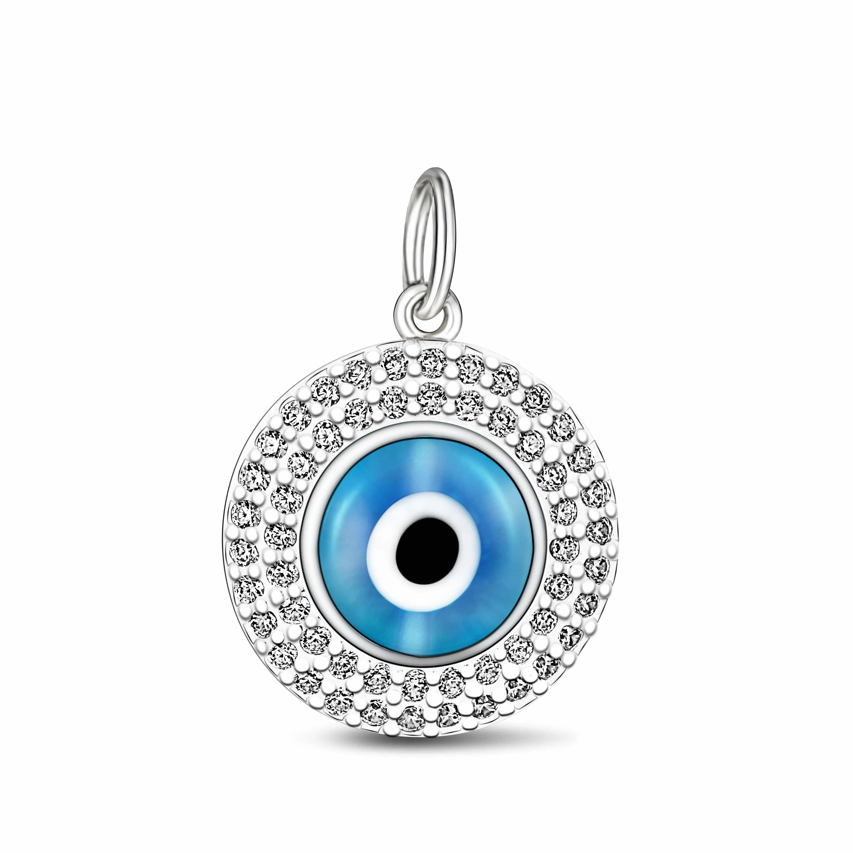 Turkish Blue Evil Eye Pendant Sterling Silver