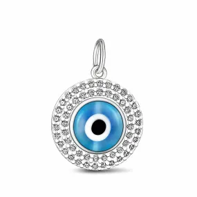 Turkish Blue Evil Eye Pendant Sterling Silver