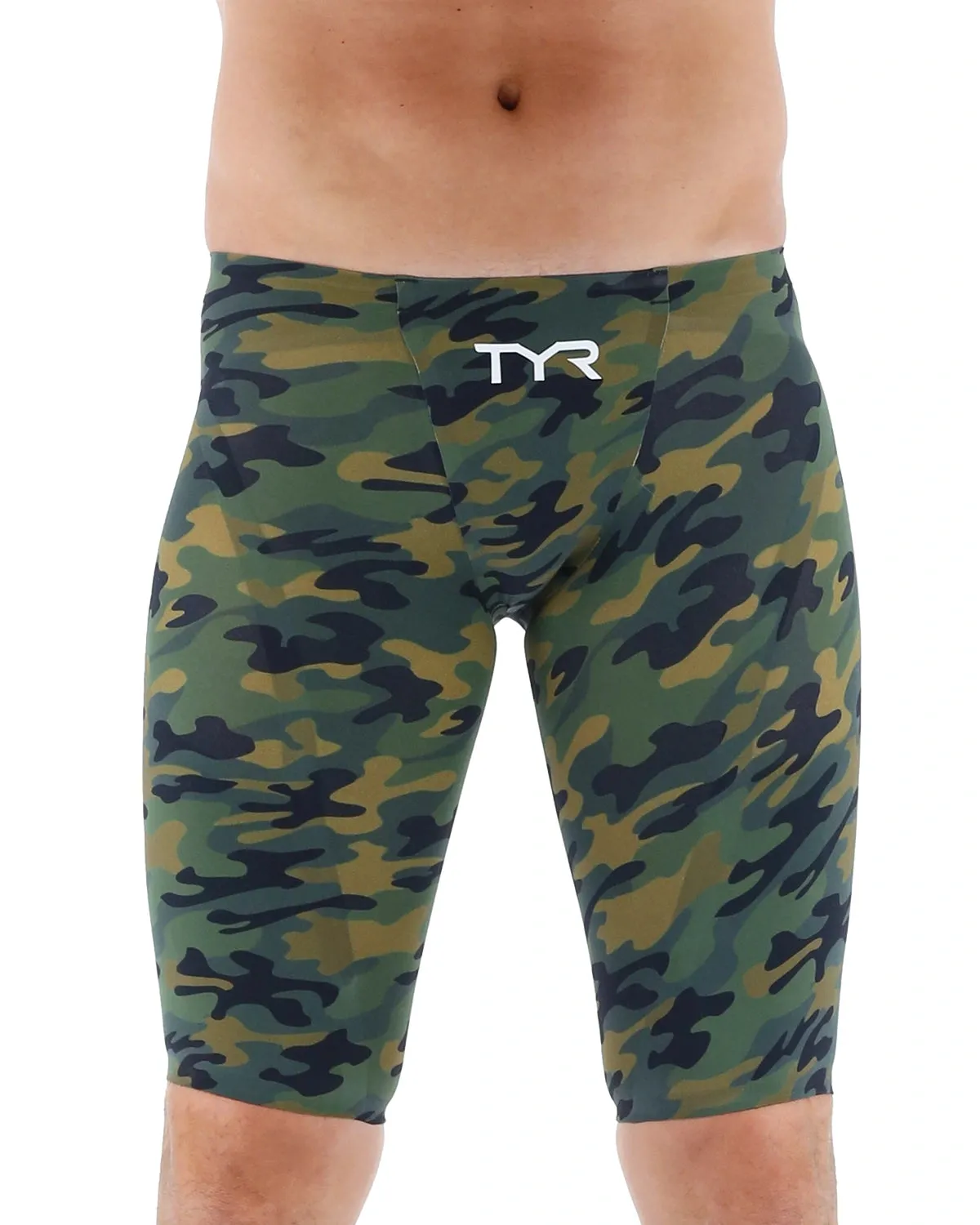 TYR Men's Venzo Camo Jammer Swimsuit | Olive Green