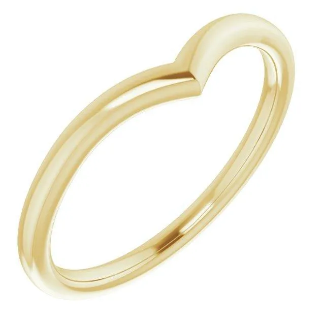 Vicky Ring V-Shaped Contoured Curved Skinny Thin Wedding Ring Stacking Band