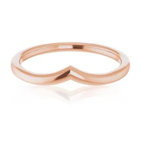 Vicky Ring V-Shaped Contoured Curved Skinny Thin Wedding Ring Stacking Band