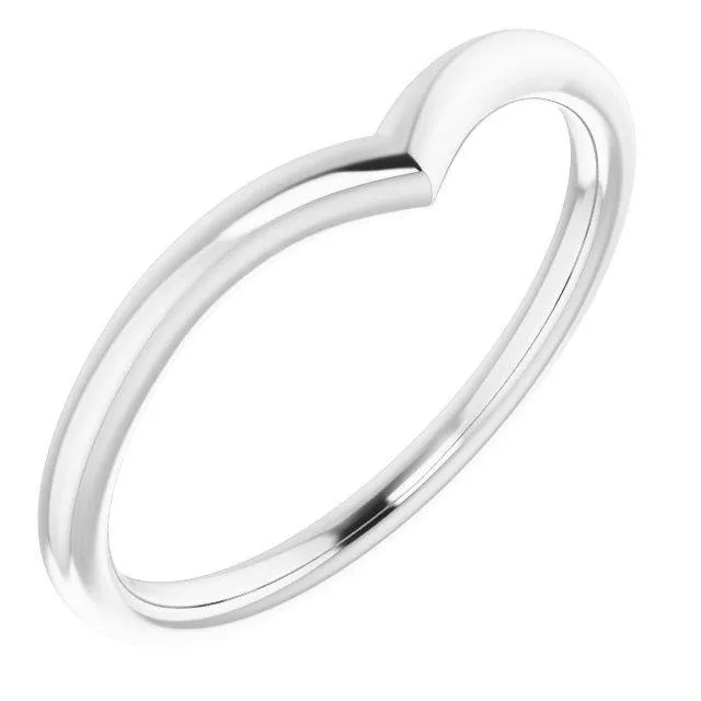 Vicky Ring V-Shaped Contoured Curved Skinny Thin Wedding Ring Stacking Band