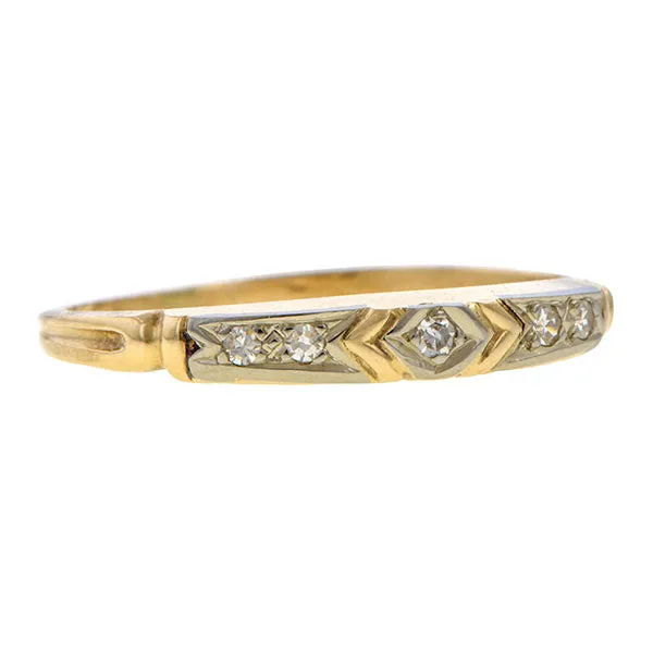 Vintage Diamond Wedding Band, Gold