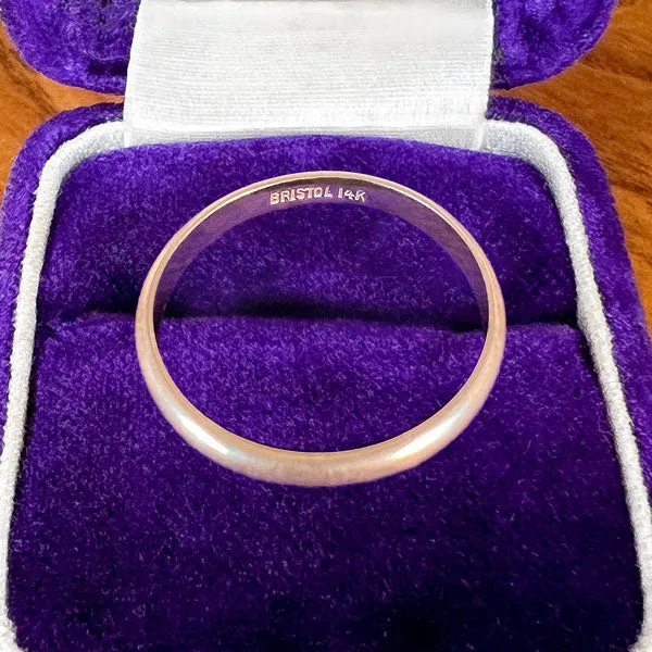 Vintage Half Round Wedding Band Ring