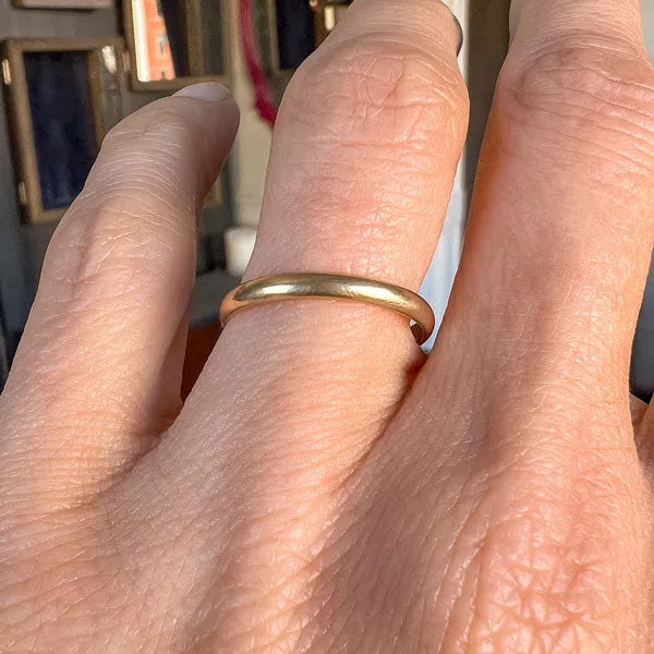 Vintage Half Round Wedding Band Ring