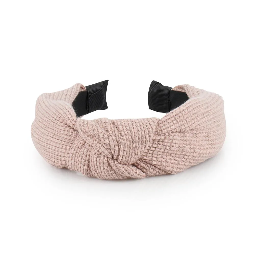 WAFFLE COTTON TOP KNOT HAIRBAND