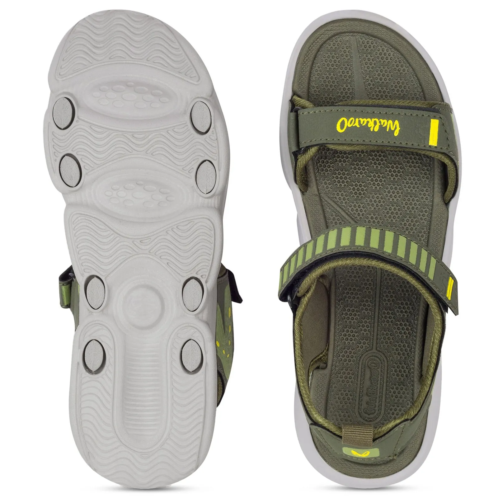 Walkaroo Boys Strappy Floater Sandals  - WC4376 Olive Green